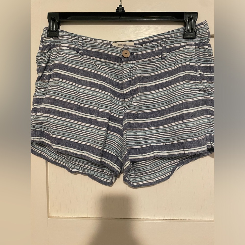Striped linen shorts size 8